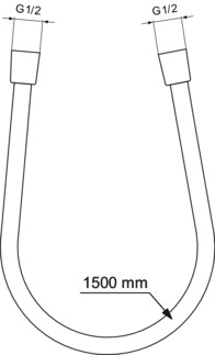 Obrázek IDEAL STANDARD Sprchová hadice Idealrain 1500 mm #BE150AA - chrom