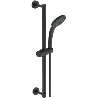 Picture of IDEAL STANDARD Idealrain m1 shower kit with single function ø100mm shower handspray, 600mm rail and 1.75m hose silk black #BD142XG - Silk Black