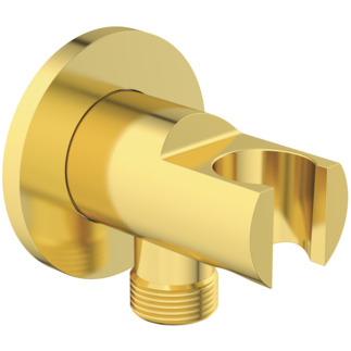 Зображення з  IDEAL STANDARD Idealrain round shower handset elbow bracket, brushed gold #BC807A2 - Brushed Gold