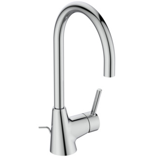 Picture of IDEAL STANDARD Ceraline basin mixer with high spout, 160mm projection #BC195AA - chrome