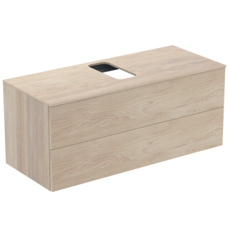 IDEAL STANDARD Adapto Waschtischunterschrank 1200x505mm, mit 2 Push-Pull Auszügen, mit Waschtischplatte #U8598FF - Pinie hell Dekor