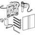 Bild von GEBERIT Urinalsteuerung mit elektronischer Spülauslösung, Batteriebetrieb, Typ 50 Abdeckplatte #116.036.QD.1 - schwarzchrom / gebürstet, easy-to-clean-beschichtet