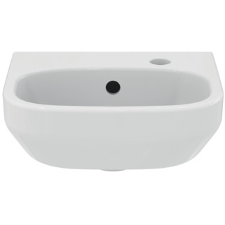 εικόνα του IDEAL STANDARD i.life A wash-hand basin 350x300mm, with 1 tap hole, with overflow hole (round) #T4669MA - White (Alpine) with Ideal Plus