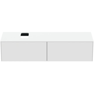 Picture of IDEAL STANDARD Conca 160cm wall hung washbasin unit with 2 drawers, bespoke cutout, matt white #T3983Y1 - Matt White