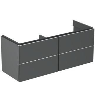 Picture of IDEAL STANDARD Adapto double vanity unit 1210x450mm, with 4 push-open with soft-close pull-outs #T4298Y2 - anthracite matt