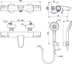 Bild von IDEAL STANDARD Ceratherm T50 Badethermostat Aufputz, Ausladung 161mm #A7696AA - Chrom