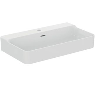 IDEAL STANDARD Conca 80cm washbasin, 1 taphole with overflow, ground #T382601 - White resmi
