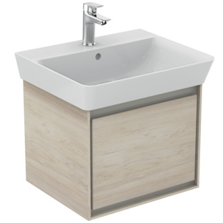 Picture of IDEAL STANDARD Connect Air 550mm Cube WH Basin unit 1 drawer Wood Light Brown + Matt Light Brown #E0844UK - Main outer finish is Wood Light Brown, Internal finish is Matt Light Brown