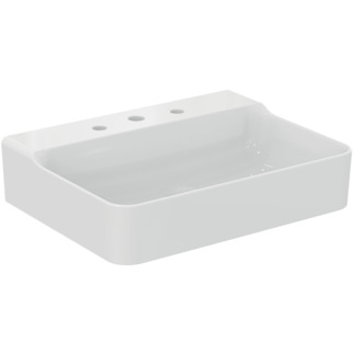 Зображення з  IDEAL STANDARD Conca washbasin 600x450mm, polished, with 3 tap holes, without overflow _ White (Alpine) with Ideal Plus #T3824MA - White (Alpine) with Ideal Plus