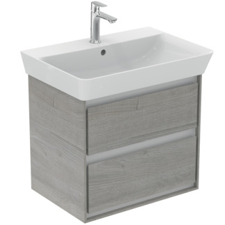 IDEAL STANDARD Connect Air vanity unit 580x409mm, with 2 soft-close pull-outs #E1605PS - oak grey decor / white matt resmi