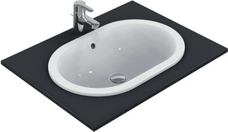 Зображення з  IDEAL STANDARD Connect built-in washbasin 620x410mm, without tap hole, with overflow hole (round) #E504901 - White (Alpine)