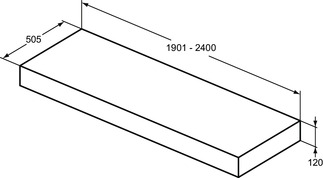 IDEAL STANDARD Adapto Konsole 1901-2400x505mm #U8623DD - Configurable