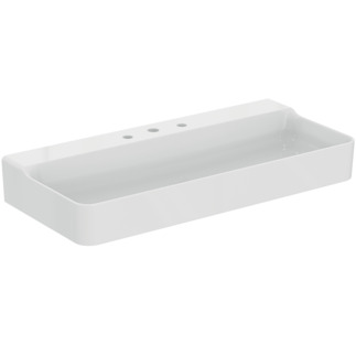 Picture of IDEAL STANDARD Conca washbasin 1000x450mm, with 3 tap holes, without overflow #T3801MA - White (Alpine) with Ideal Plus