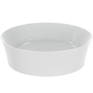 IDEAL STANDARD Ipalyss 40cm round vessel washbasin without overflow including waste, silk white #E1398V1 - White Silk resmi