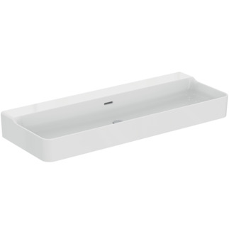 Picture of IDEAL STANDARD Conca washbasin 1200x450mm, polished, without tap hole, with overflow hole (slotted) #T3841MA - White (Alpine) with Ideal Plus
