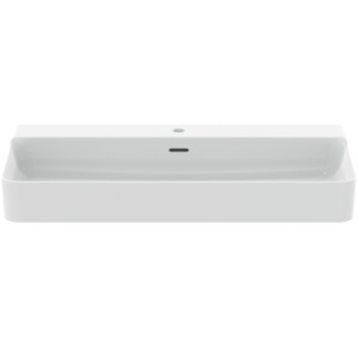 IDEAL STANDARD Conca 100cm washbasin, 1 taphole with overflow, silk white #T3693V1 - White Silk resmi