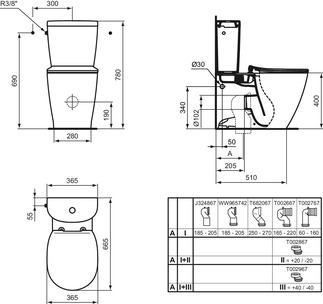 IDEAL STANDARD Connect cistern _ White (Alpine) with Ideal Plus #E7861MA - White (Alpine) with Ideal Plus resmi