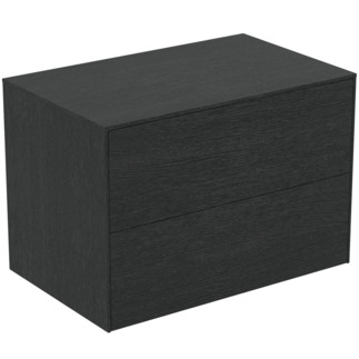 IDEAL STANDARD Conca 80cm wall hung washbasin unit with 2 drawers, no cutout, smoked oak #T4322Y4 - Smoked Oak resmi