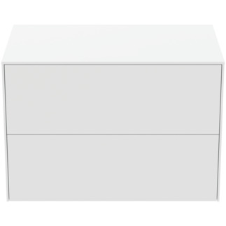 Зображення з  IDEAL STANDARD Conca 80cm wall hung washbasin unit with 2 drawers, no cutout, matt white #T4322Y1 - Matt White