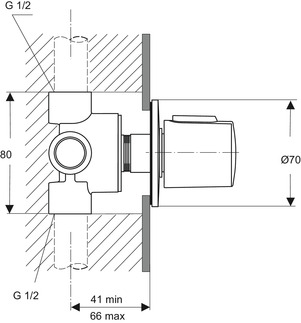 IDEAL STANDARD Ceratherm 100 Mehrwegeventil #A4657AA - Chrom