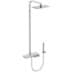 Picture of IDEAL STANDARD Ceratherm S200 dual exposed thermostatic shelf shower mixer pack with idealrain 300x200mm rectangular rainshower, idealrain stick handspray and 1.6m hose #A7332AA - Chrome