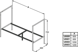 IDEAL STANDARD Adapto Trägerrahmen 1050x465mm #U8602FY - Anthrazit, Bild 2