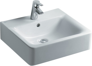 IDEAL STANDARD Connect washbasin 500x460mm, with 1 tap hole, with overflow hole (round) #E713801 - White (Alpine) resmi