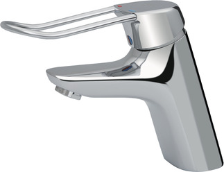 IDEAL STANDARD Ceramix Blue basin mixer without pop-up waste, 135 mm projection #A5825AA - chrome resmi