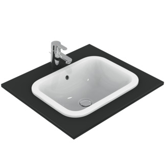 Зображення з  IDEAL STANDARD Connect built-in washbasin 500x380mm, without tap hole, with overflow hole (round) _ White (Alpine) #E505701 - White (Alpine)