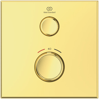 εικόνα του IDEAL STANDARD Ceratherm Navigo built-in thermostatic 1 outlet square shower mixer, brushed gold #A7301A2 - Brushed Gold