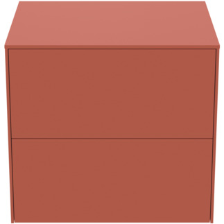 Picture of IDEAL STANDARD Conca 60cm wall hung washbasin unit with 2 drawers, no cutout, matt sunset #T4321Y3 - Matt Sunset