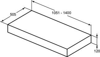IDEAL STANDARD Adapto Konsole 1051-1400x505mm #U8621DD - Configurable