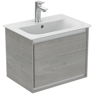 Picture of IDEAL STANDARD Connect Air 500mm wall mounted Vanity Unit 1 drawer Wood Light Grey + Matt White #E0817PS - Main outer finish is Wood Light Grey, Internal finish is Matt White