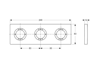 IDEAL STANDARD Archimodule Rosette 249x83mm #A1506AA - Chrom