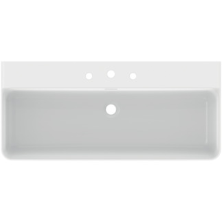 Picture of IDEAL STANDARD Conca washbasin 1000x450mm, polished, with 3 tap holes, with overflow hole (slotted) _ White (Alpine) with Ideal Plus #T3833MA - White (Alpine) with Ideal Plus