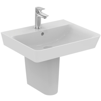 IDEAL STANDARD Connect Air washbasin 550x460mm, with 1 tap hole, with overflow hole (round) #E0299MA - White (Alpine) with Ideal Plus resmi
