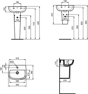 IDEAL STANDARD Connect E Wandsäule _ Weiß (Alpin) #T290301 - Weiß (Alpin), Bild 1