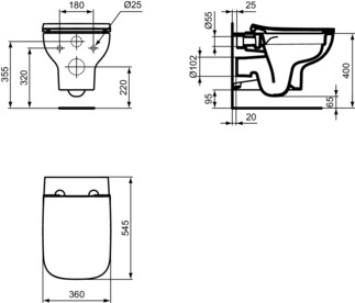 Bild von IDEAL STANDARD i.life A Wandtiefspül-WC ohne Spülrand _ Weiß (Alpin) mit Ideal Plus #T4523MA - Weiß (Alpin) mit Ideal Plus