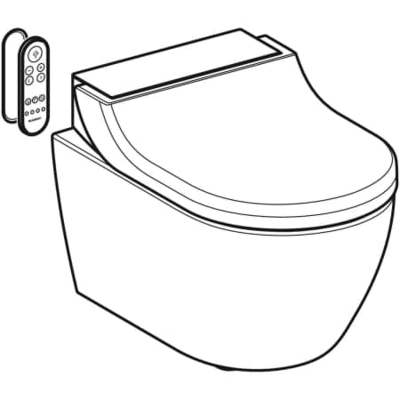 GEBERIT AquaClean Tuma Comfort komple WC sistemi Asma klozet WC seramik: beyaz / KeraTect tasarım kapak: cam beyaz #146.290.SI.1 resmi