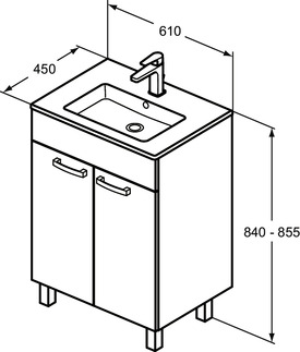 IDEAL STANDARD Eurovit Waschtisch-Paket #E2345WG - Hochglanz weiß lackiert, Bild 3