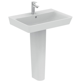 Picture of IDEAL STANDARD Connect Air washbasin 650mm, with 1 tap hole, with overflow hole (round) White (Alpine) with Ideal Plus E0297MA