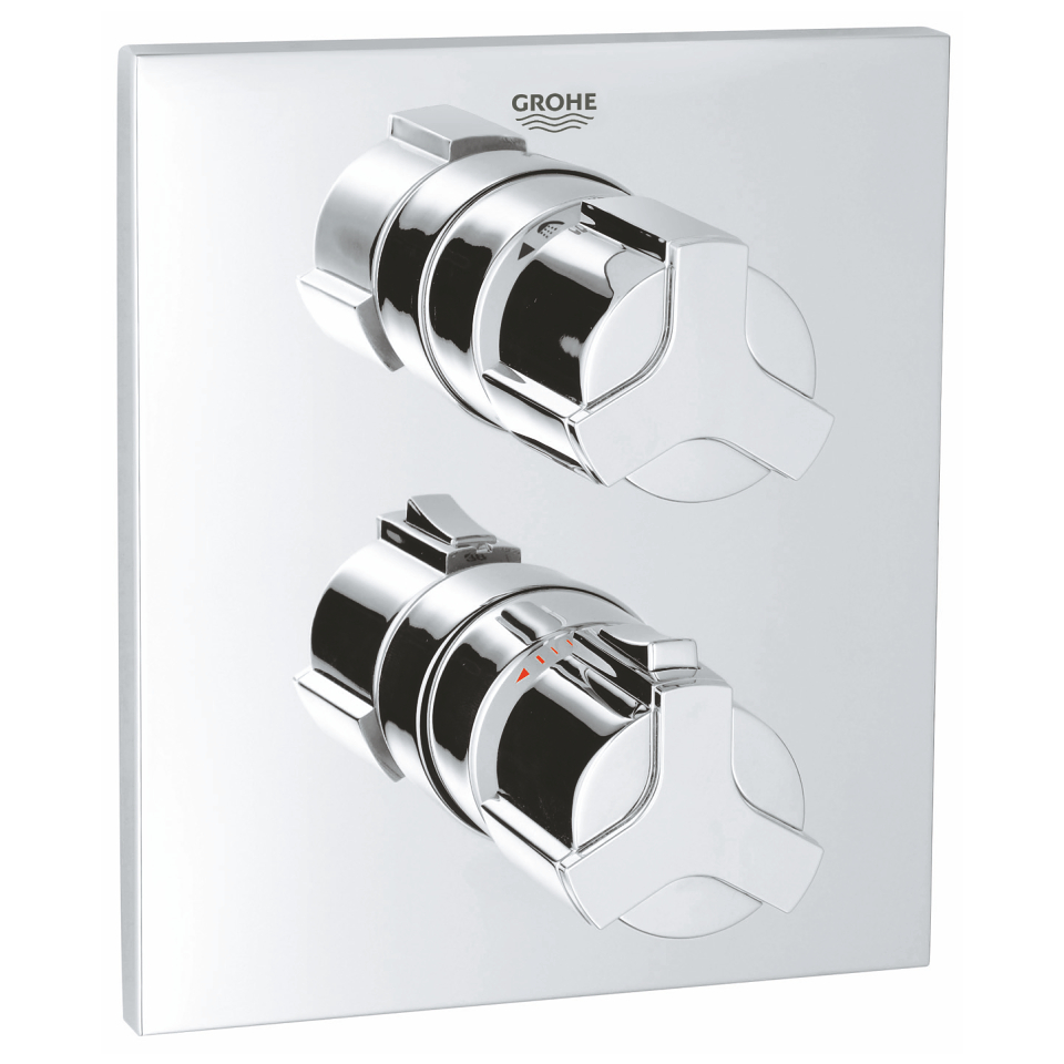 GROHE Allure Thermostat with integrated 2-way diverter for bath or shower with more than one outlet Chrome #19446000 resmi