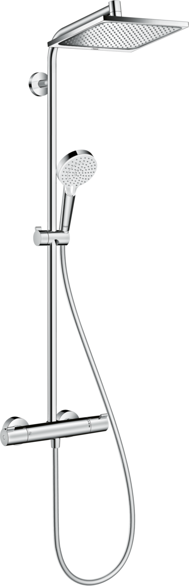 Picture of HANSGROHE Crometta E Showerpipe 240 1jet EcoSmart with thermostat #27281000 - Chrome