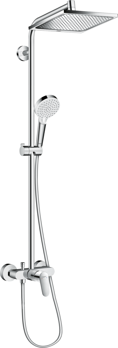 Picture of HANSGROHE Crometta E Showerpipe 240 1jet with single lever mixer #27284000 - Chrome