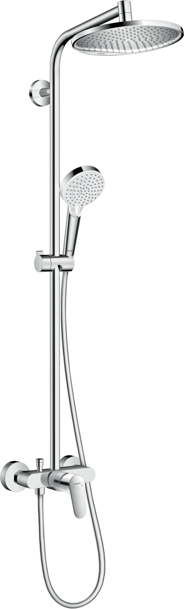 Picture of HANSGROHE Crometta S Showerpipe 240 1jet with single lever mixer #27269000 - Chrome