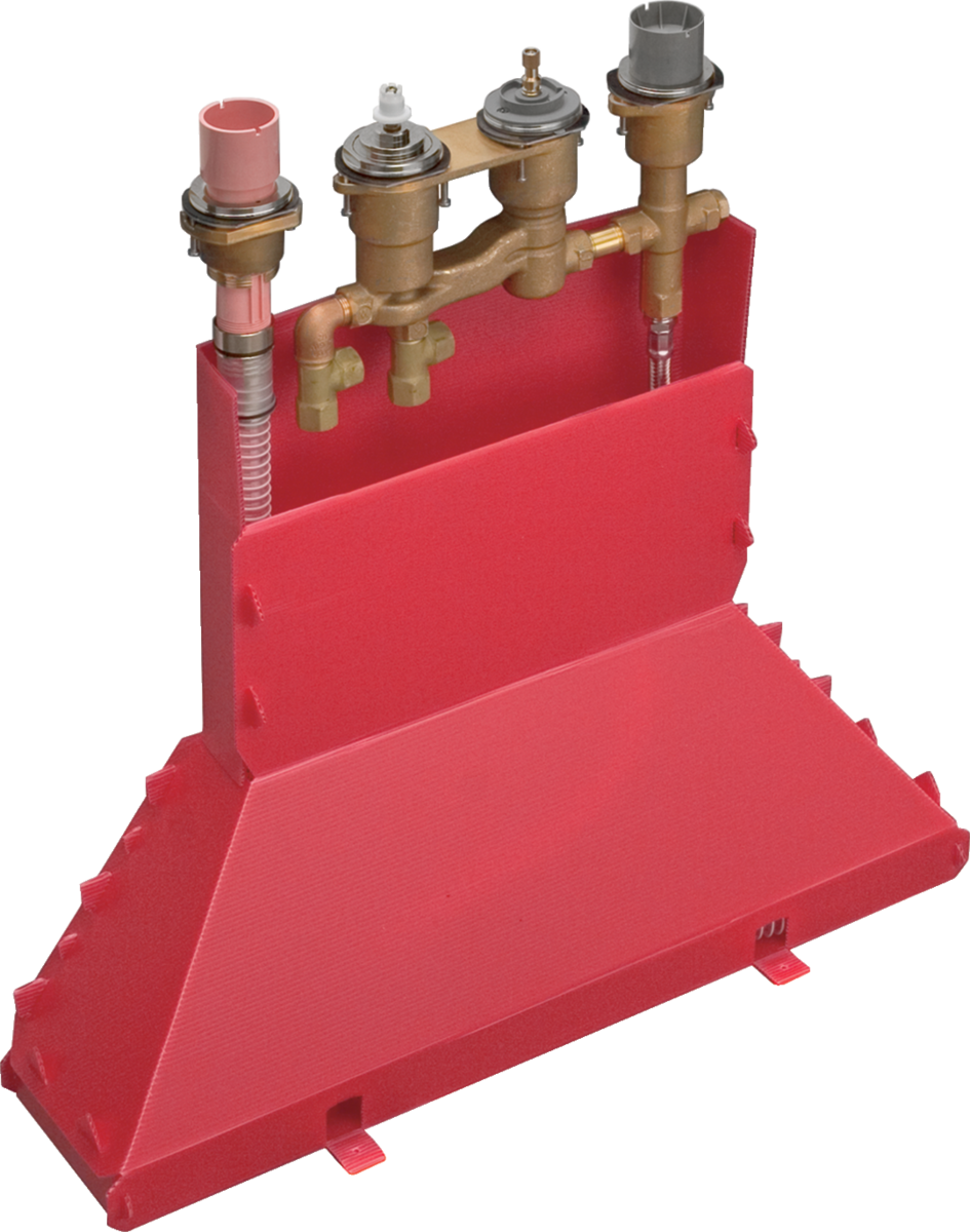 Зображення з  HANSGROHE Basic set for 4-hole rim mounted thermostatic bath mixer #15482180