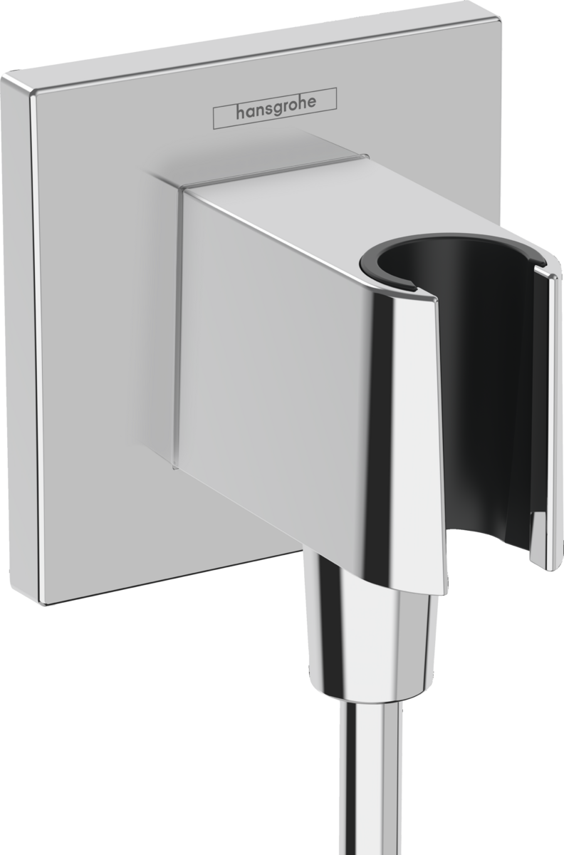 Picture of HANSGROHE FixFit E Wall outlet with shower holder #26889000 - Chrome