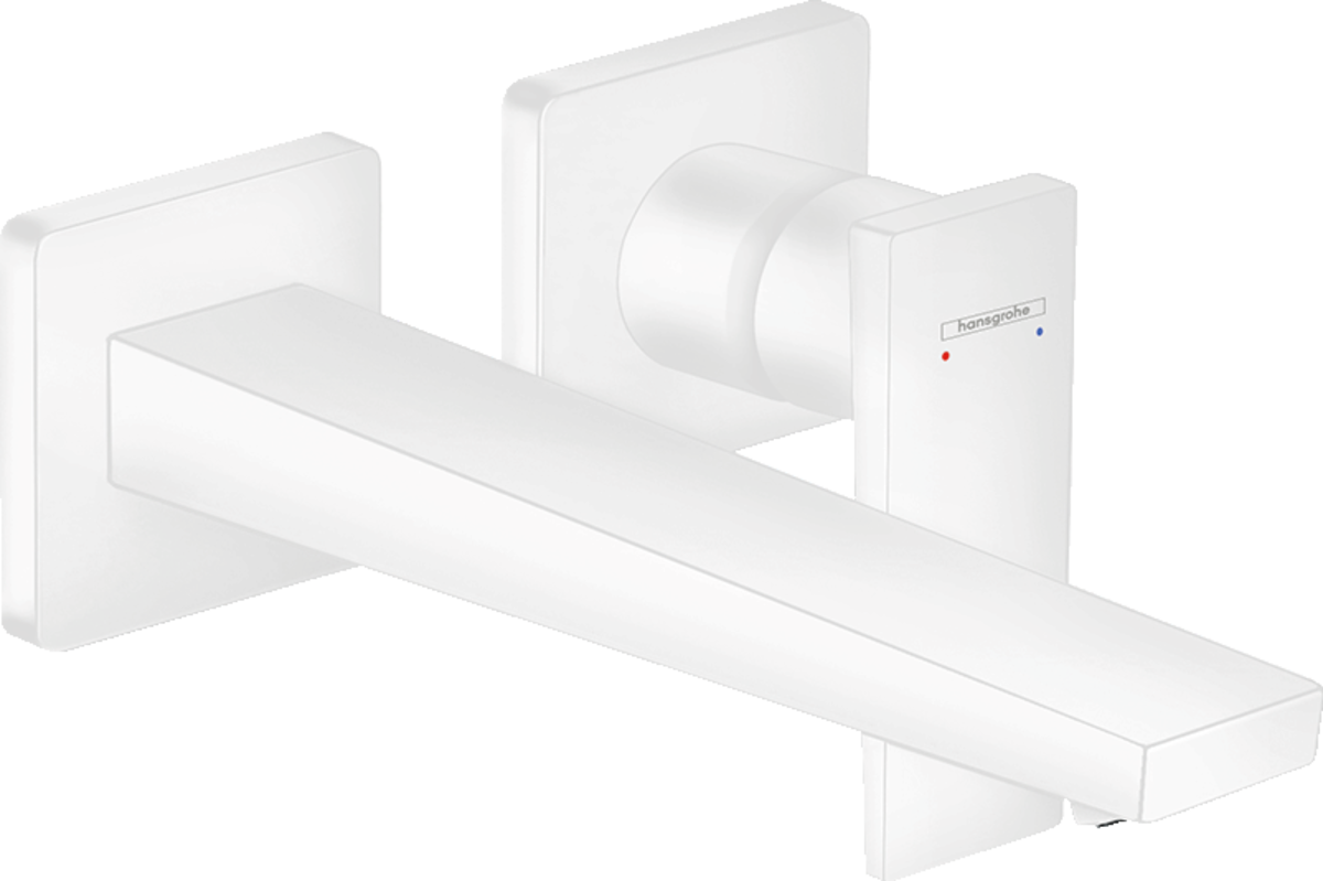Picture of HANSGROHE Metropol Single lever basin mixer for concealed installation wall-mounted with lever handle and spout 22,5 cm #32526700 - Matt White