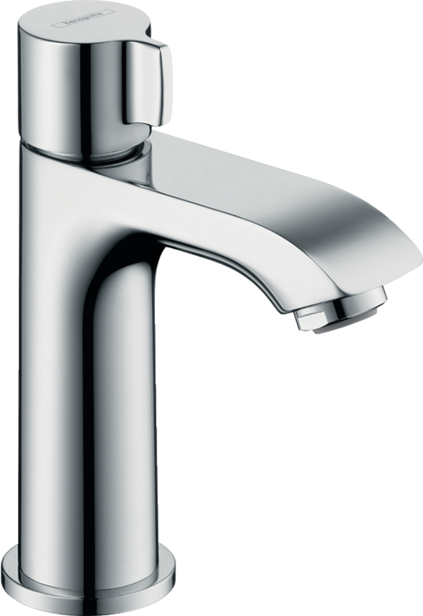 Зображення з  HANSGROHE Metris pillar valve 100 for cold water or premixed water without pop-up waste #31166000 - chrome