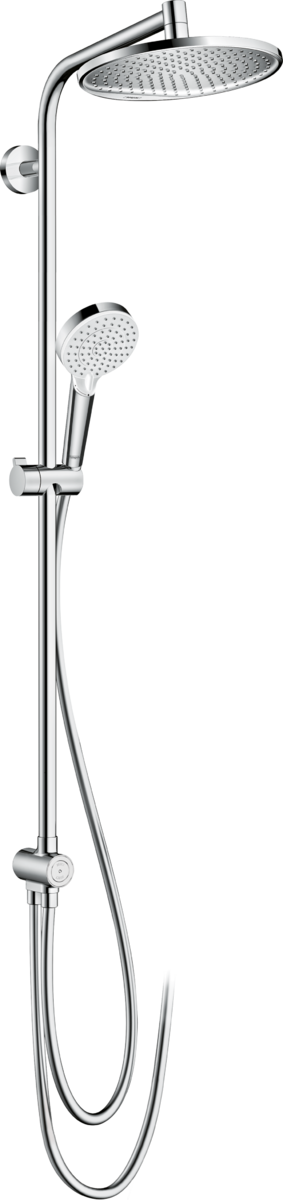 Picture of HANSGROHE Crometta S Showerpipe 240 1jet EcoSmart Reno #27270000 - Chrome